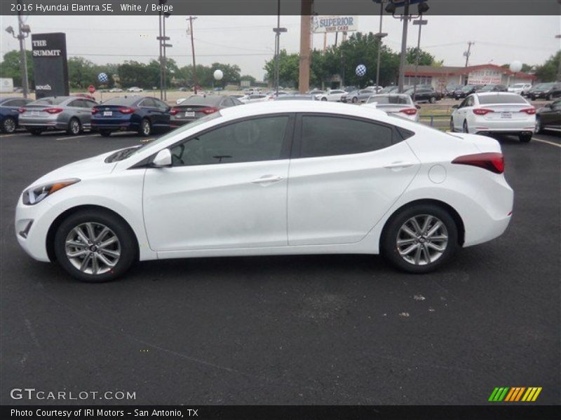 White / Beige 2016 Hyundai Elantra SE