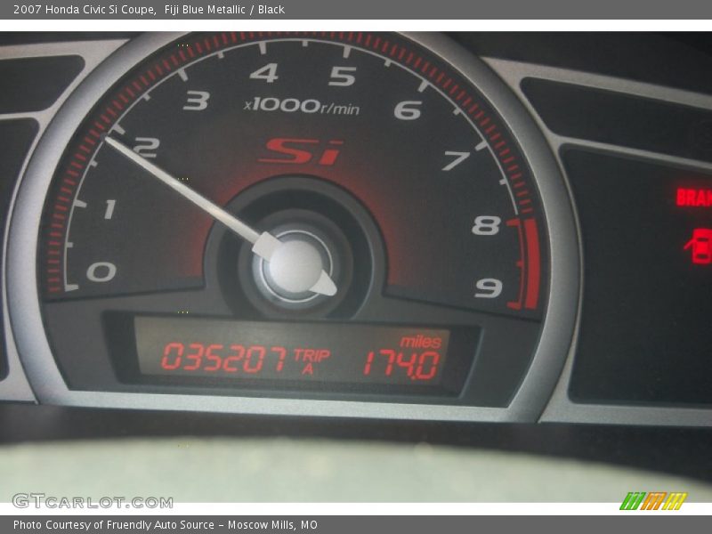 Fiji Blue Metallic / Black 2007 Honda Civic Si Coupe