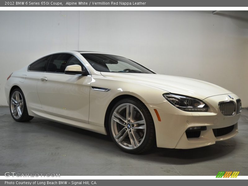 Alpine White / Vermillion Red Nappa Leather 2012 BMW 6 Series 650i Coupe