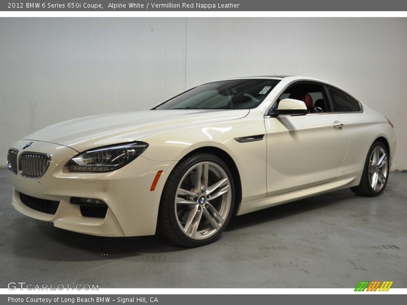 Alpine White / Vermillion Red Nappa Leather 2012 BMW 6 Series 650i Coupe