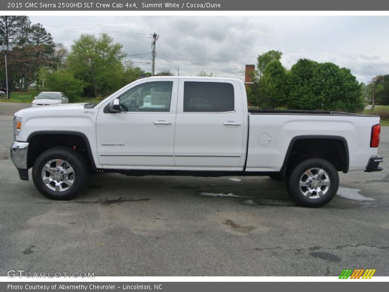 Summit White / Cocoa/Dune 2015 GMC Sierra 2500HD SLT Crew Cab 4x4