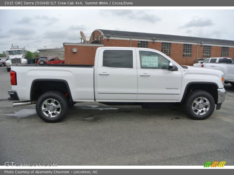 Summit White / Cocoa/Dune 2015 GMC Sierra 2500HD SLT Crew Cab 4x4