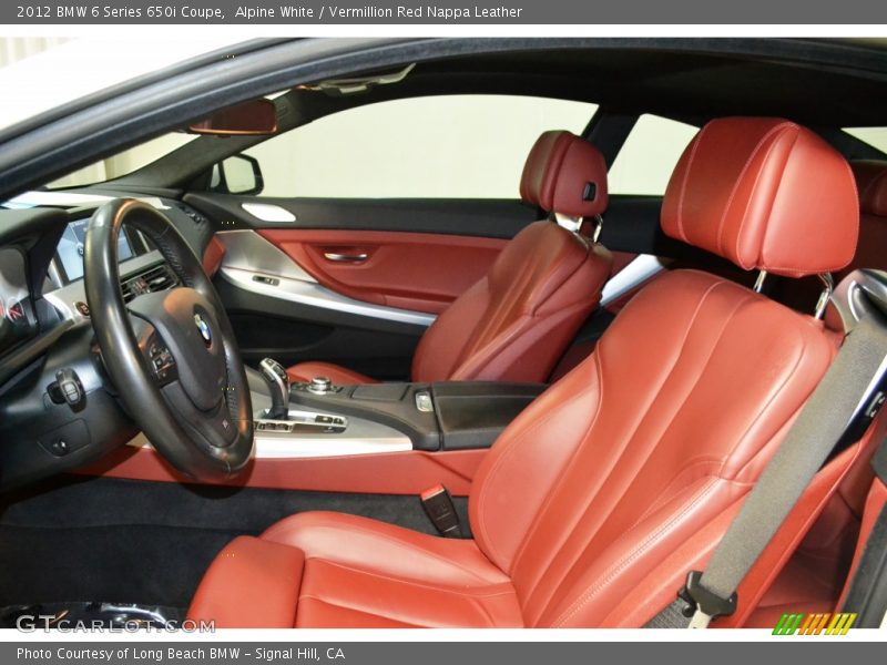 Alpine White / Vermillion Red Nappa Leather 2012 BMW 6 Series 650i Coupe