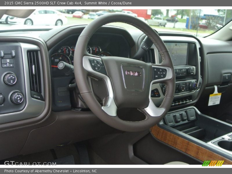 Summit White / Cocoa/Dune 2015 GMC Sierra 2500HD SLT Crew Cab 4x4