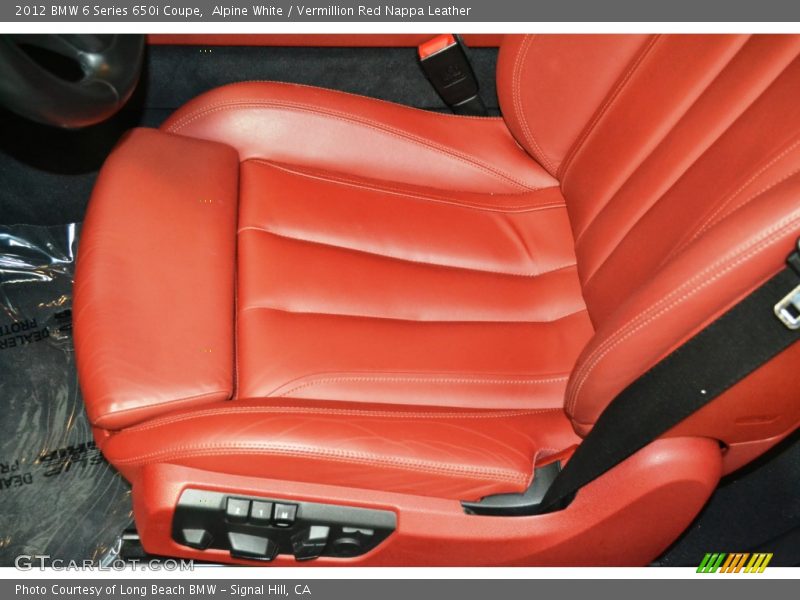 Alpine White / Vermillion Red Nappa Leather 2012 BMW 6 Series 650i Coupe