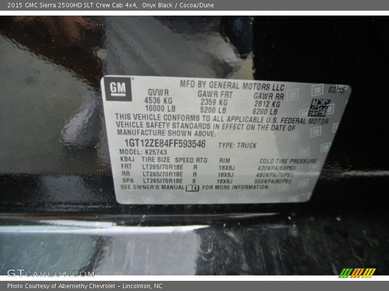 Onyx Black / Cocoa/Dune 2015 GMC Sierra 2500HD SLT Crew Cab 4x4
