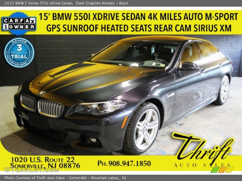 Dark Graphite Metallic / Black 2015 BMW 5 Series 550i xDrive Sedan