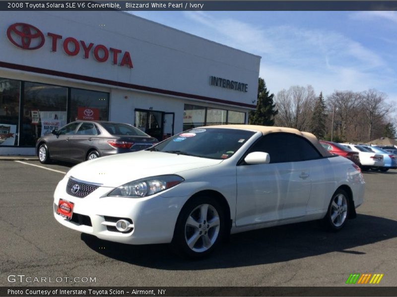 Blizzard White Pearl / Ivory 2008 Toyota Solara SLE V6 Convertible