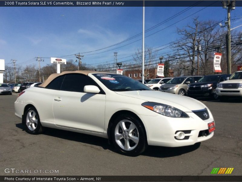 Blizzard White Pearl / Ivory 2008 Toyota Solara SLE V6 Convertible