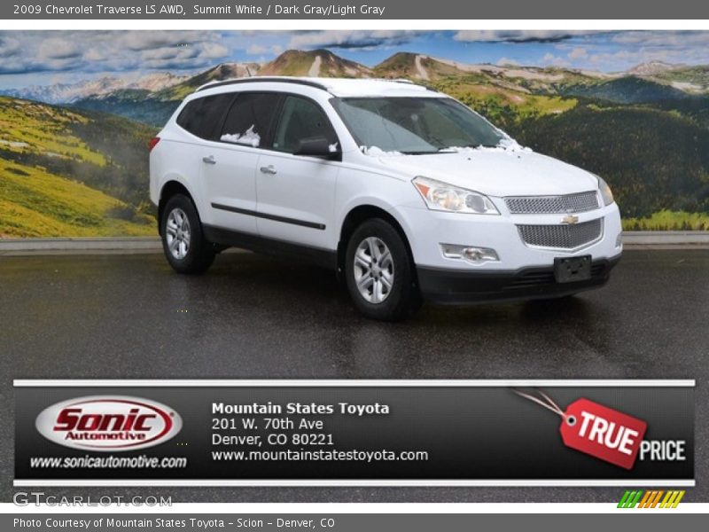 Summit White / Dark Gray/Light Gray 2009 Chevrolet Traverse LS AWD