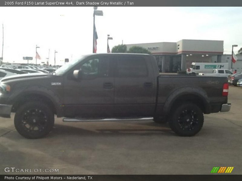 Dark Shadow Grey Metallic / Tan 2005 Ford F150 Lariat SuperCrew 4x4