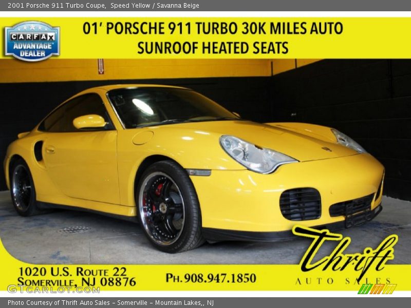 Speed Yellow / Savanna Beige 2001 Porsche 911 Turbo Coupe