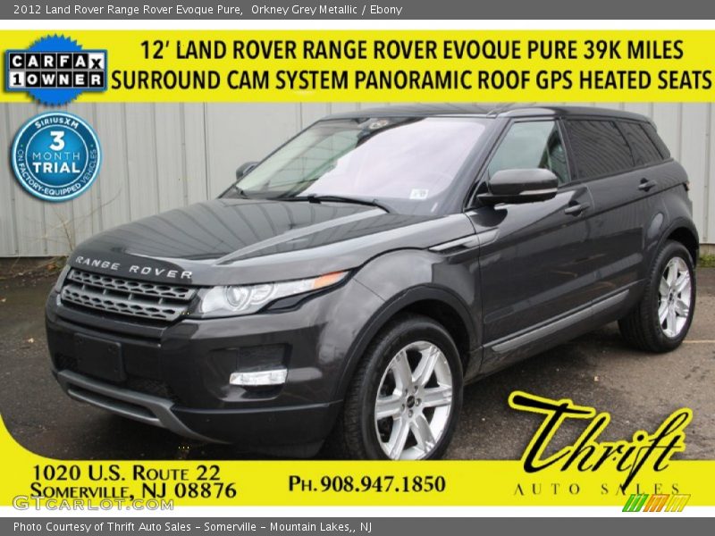Orkney Grey Metallic / Ebony 2012 Land Rover Range Rover Evoque Pure