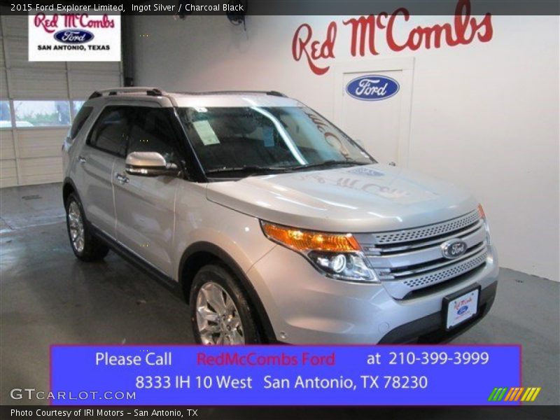 Ingot Silver / Charcoal Black 2015 Ford Explorer Limited