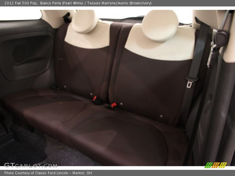 Bianco Perla (Pearl White) / Tessuto Marrone/Avorio (Brown/Ivory) 2012 Fiat 500 Pop
