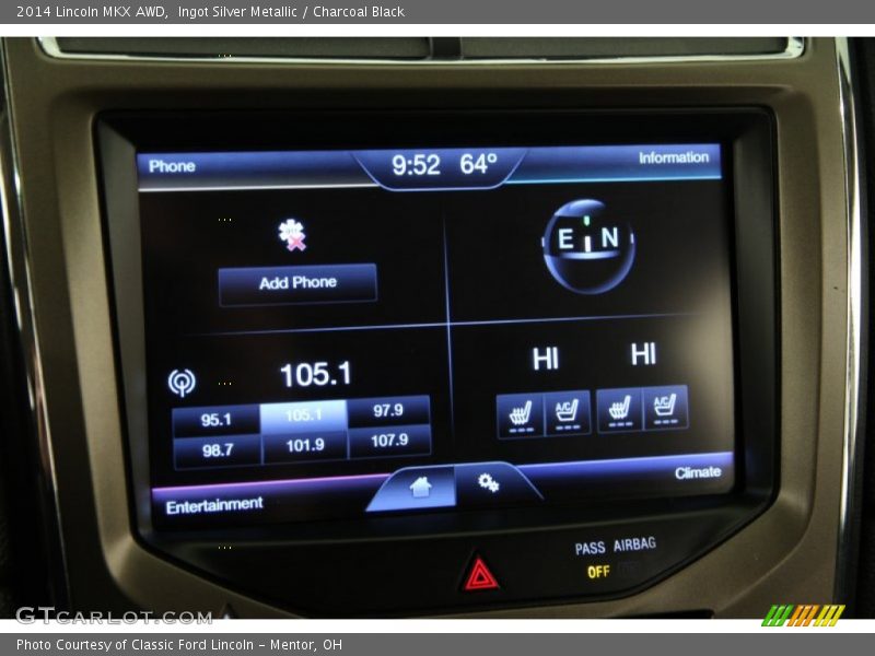 Controls of 2014 MKX AWD