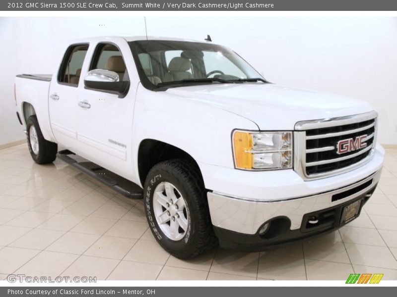 Summit White / Very Dark Cashmere/Light Cashmere 2012 GMC Sierra 1500 SLE Crew Cab