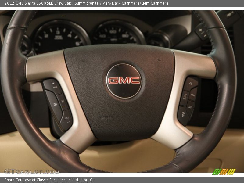Summit White / Very Dark Cashmere/Light Cashmere 2012 GMC Sierra 1500 SLE Crew Cab