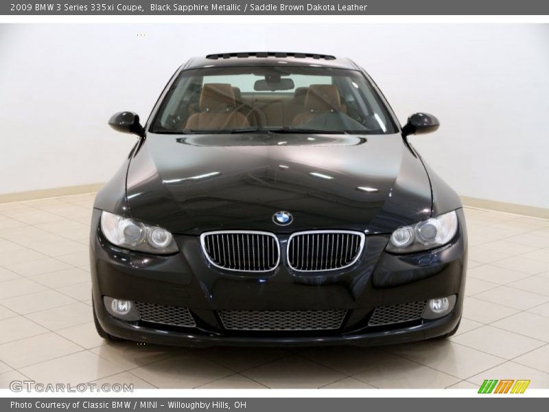 Black Sapphire Metallic / Saddle Brown Dakota Leather 2009 BMW 3 Series 335xi Coupe