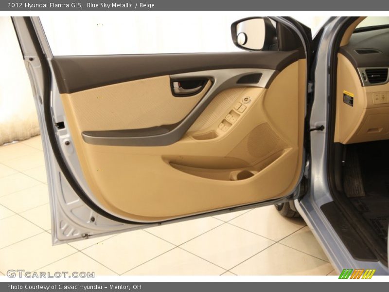 Blue Sky Metallic / Beige 2012 Hyundai Elantra GLS
