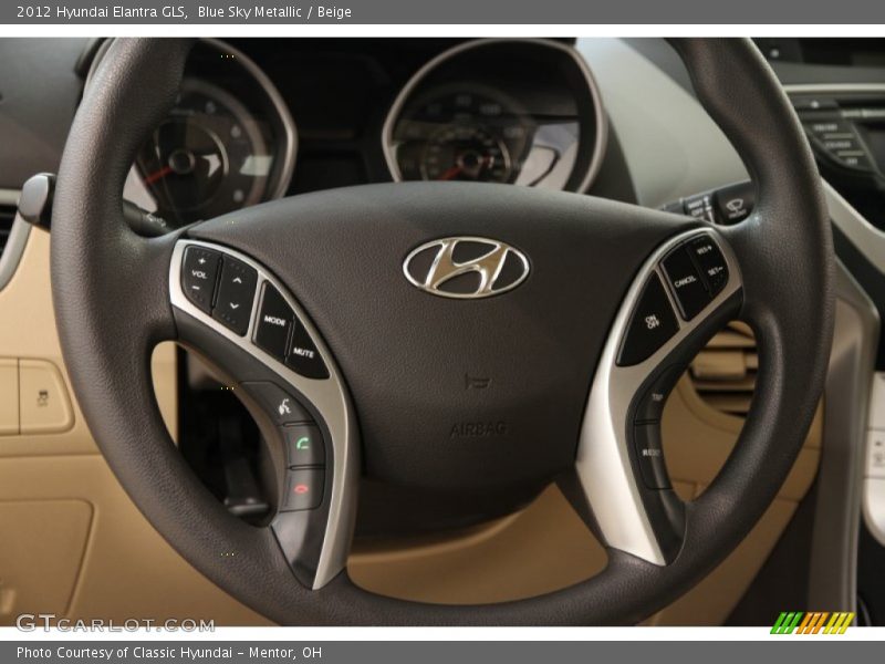 Blue Sky Metallic / Beige 2012 Hyundai Elantra GLS