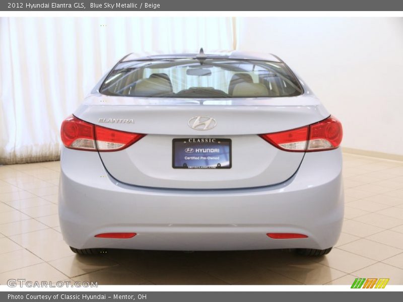 Blue Sky Metallic / Beige 2012 Hyundai Elantra GLS