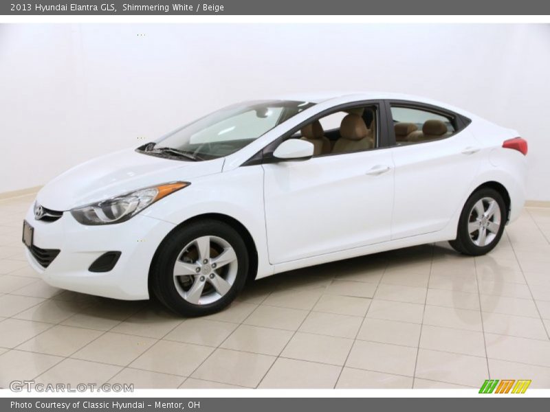 Shimmering White / Beige 2013 Hyundai Elantra GLS