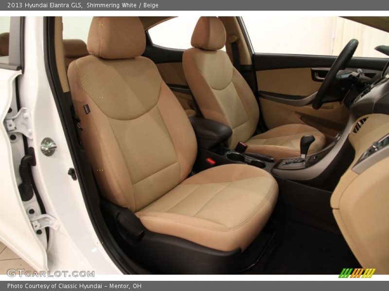Shimmering White / Beige 2013 Hyundai Elantra GLS