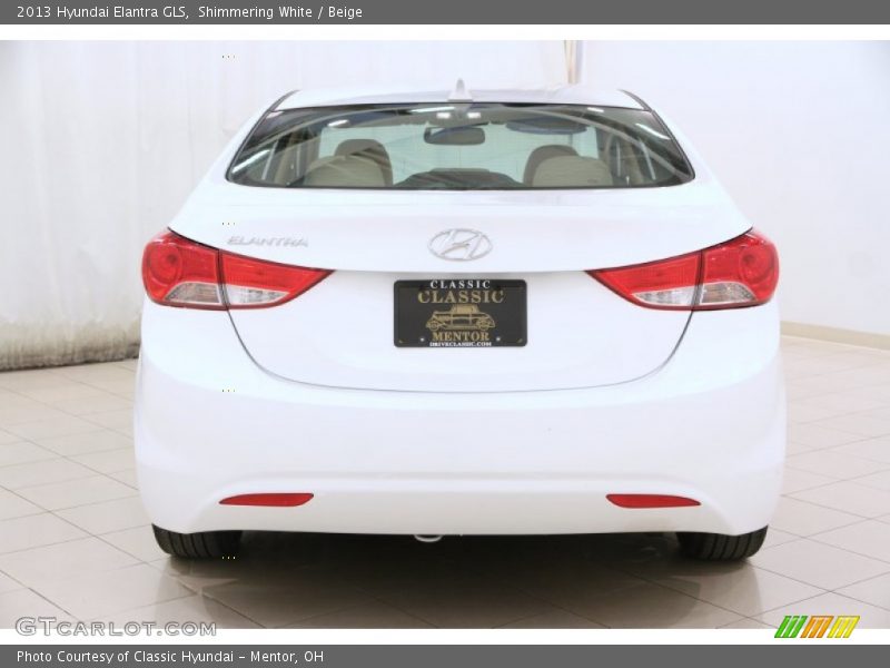 Shimmering White / Beige 2013 Hyundai Elantra GLS