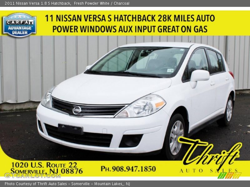 Fresh Powder White / Charcoal 2011 Nissan Versa 1.8 S Hatchback