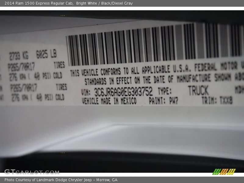 Bright White / Black/Diesel Gray 2014 Ram 1500 Express Regular Cab