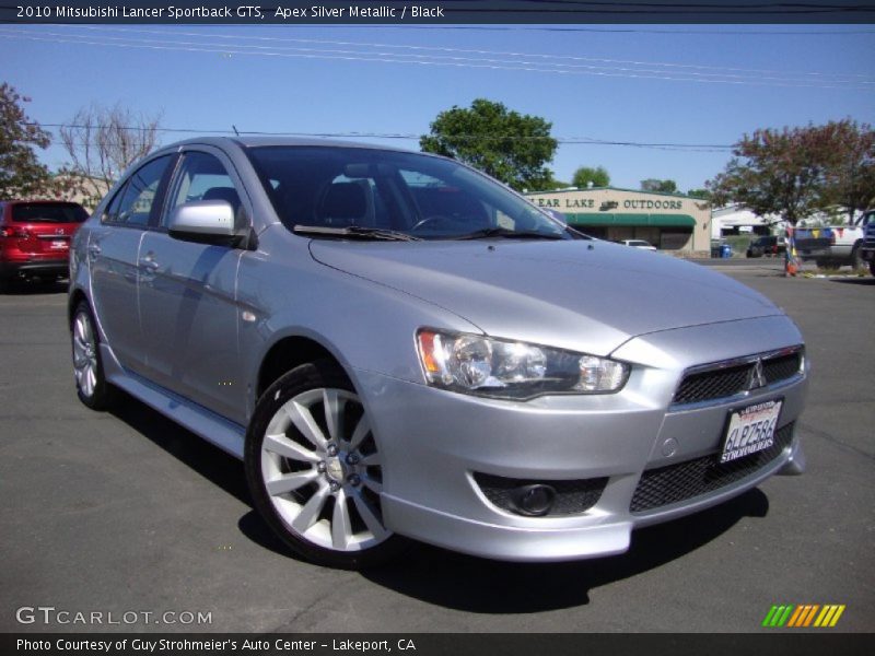 Apex Silver Metallic / Black 2010 Mitsubishi Lancer Sportback GTS