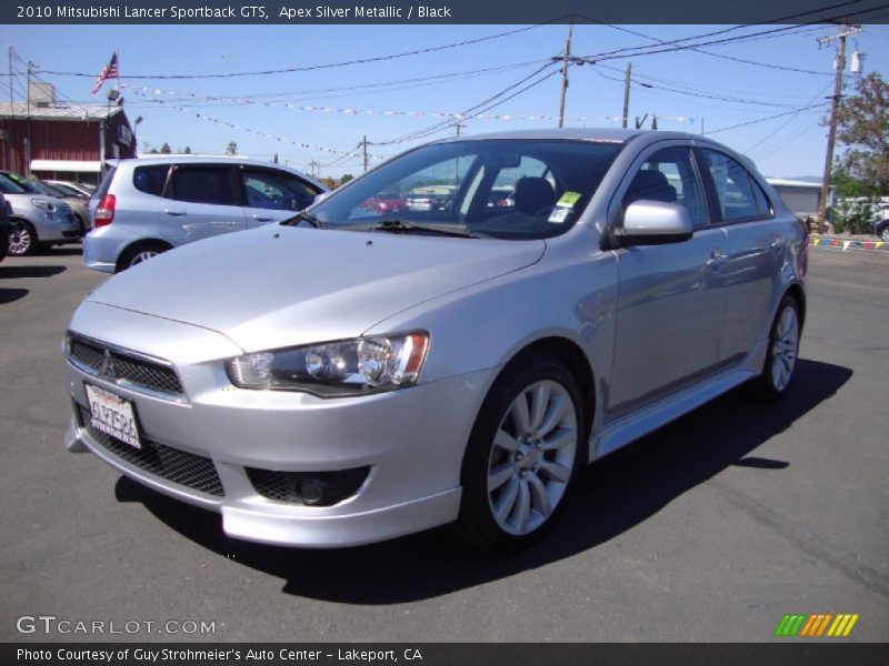Apex Silver Metallic / Black 2010 Mitsubishi Lancer Sportback GTS
