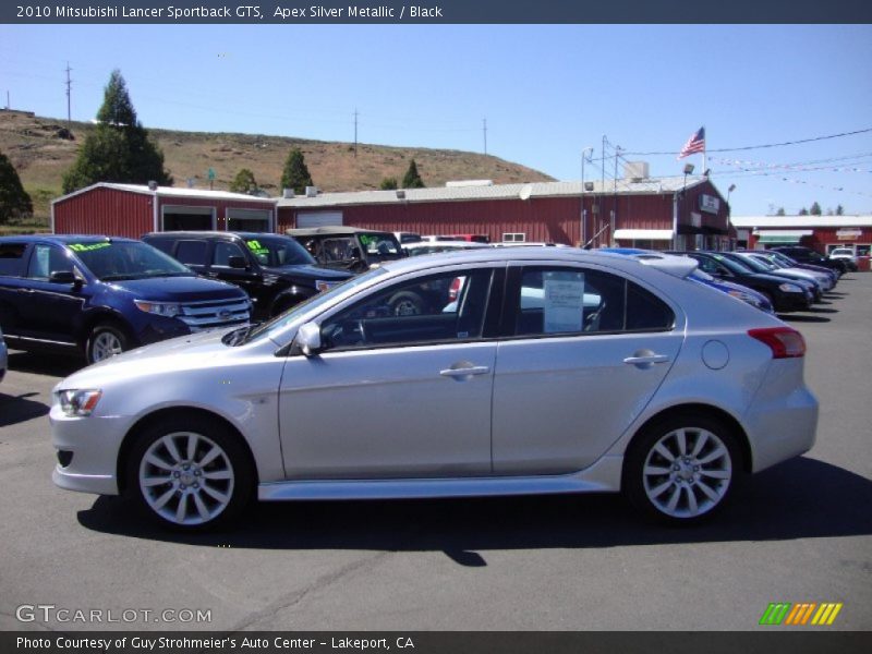 Apex Silver Metallic / Black 2010 Mitsubishi Lancer Sportback GTS