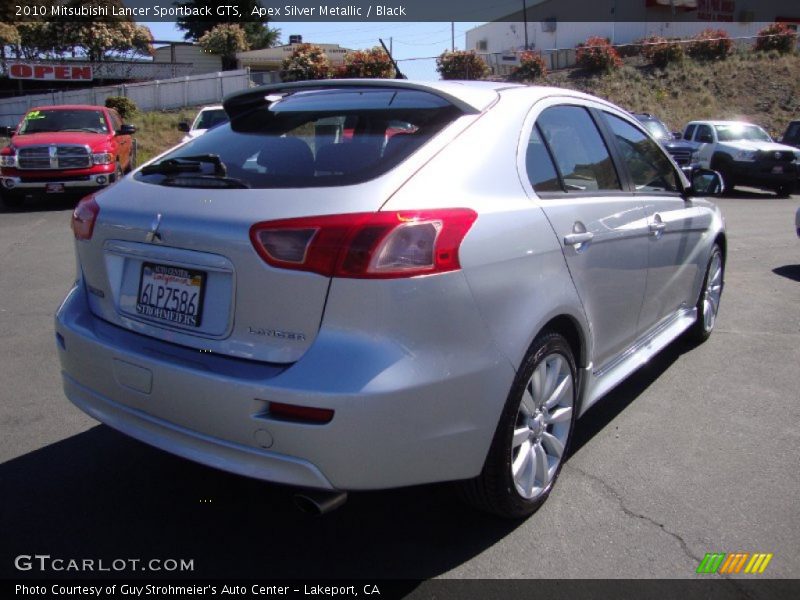 Apex Silver Metallic / Black 2010 Mitsubishi Lancer Sportback GTS