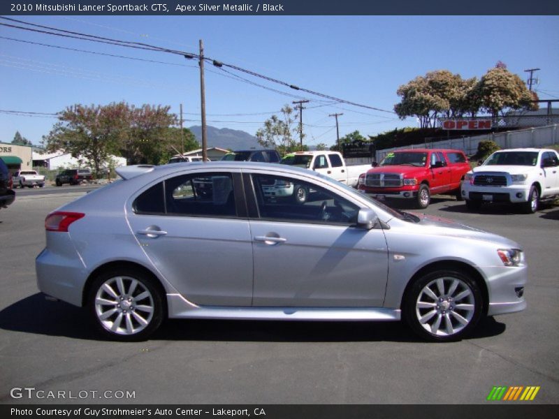 Apex Silver Metallic / Black 2010 Mitsubishi Lancer Sportback GTS
