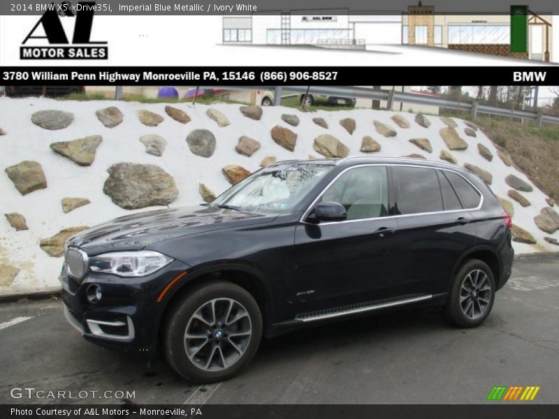 Imperial Blue Metallic / Ivory White 2014 BMW X5 xDrive35i