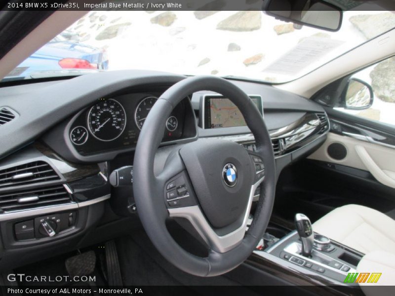 Imperial Blue Metallic / Ivory White 2014 BMW X5 xDrive35i