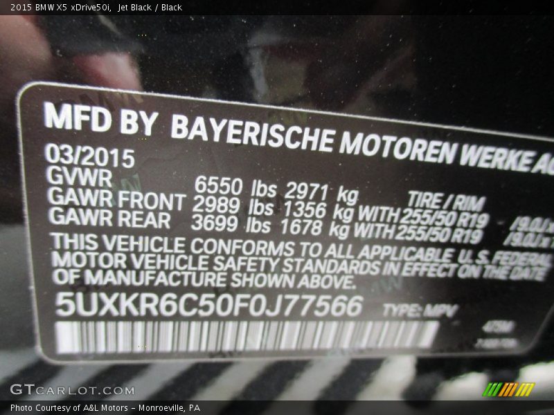 2015 X5 xDrive50i Jet Black Color Code 475