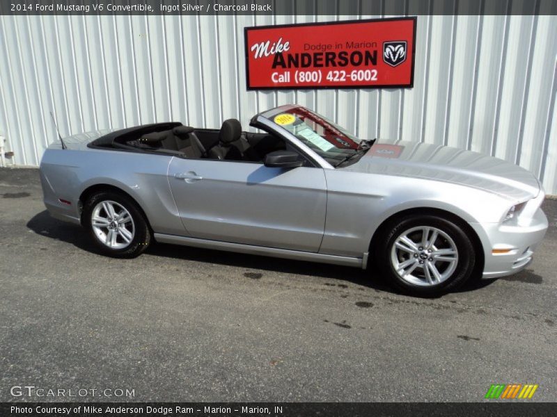 Ingot Silver / Charcoal Black 2014 Ford Mustang V6 Convertible