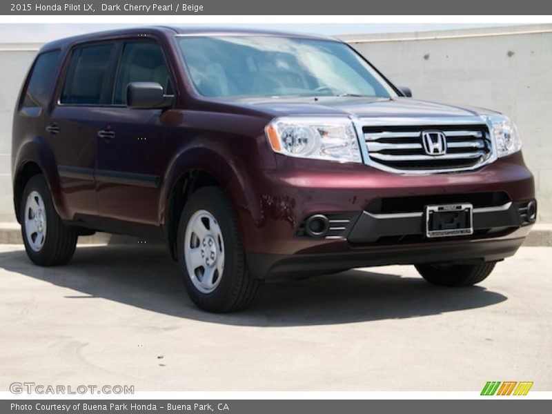 Dark Cherry Pearl / Beige 2015 Honda Pilot LX