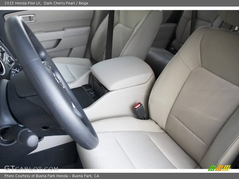 Dark Cherry Pearl / Beige 2015 Honda Pilot LX