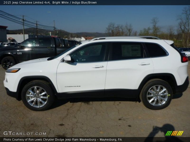 Bright White / Indigo Blue/Brown 2015 Jeep Cherokee Limited 4x4