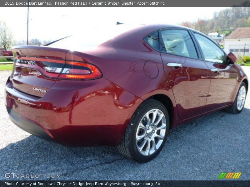 Passion Red Pearl / Ceramic White/Tungsten Accent Stitching 2015 Dodge Dart Limited