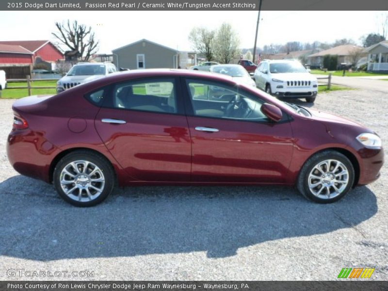 Passion Red Pearl / Ceramic White/Tungsten Accent Stitching 2015 Dodge Dart Limited