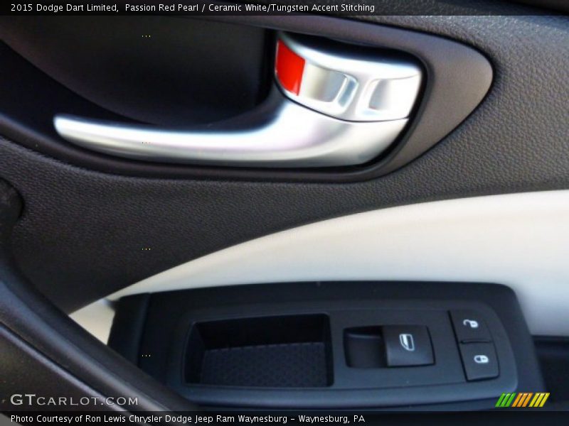 Passion Red Pearl / Ceramic White/Tungsten Accent Stitching 2015 Dodge Dart Limited