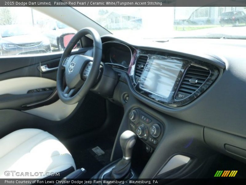 Passion Red Pearl / Ceramic White/Tungsten Accent Stitching 2015 Dodge Dart Limited