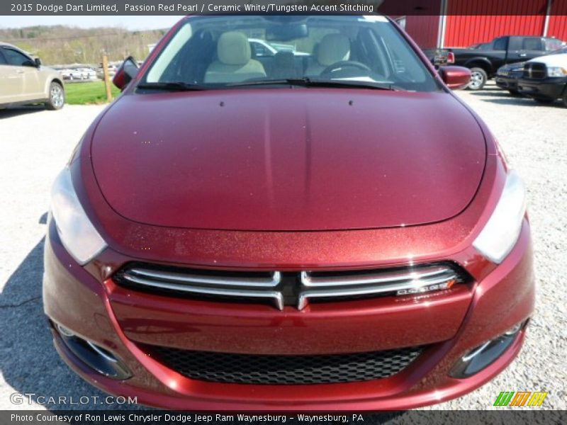 Passion Red Pearl / Ceramic White/Tungsten Accent Stitching 2015 Dodge Dart Limited