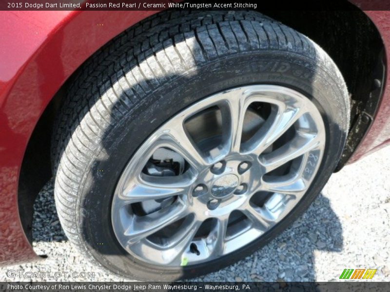 Passion Red Pearl / Ceramic White/Tungsten Accent Stitching 2015 Dodge Dart Limited