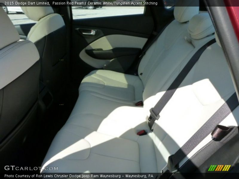 Passion Red Pearl / Ceramic White/Tungsten Accent Stitching 2015 Dodge Dart Limited